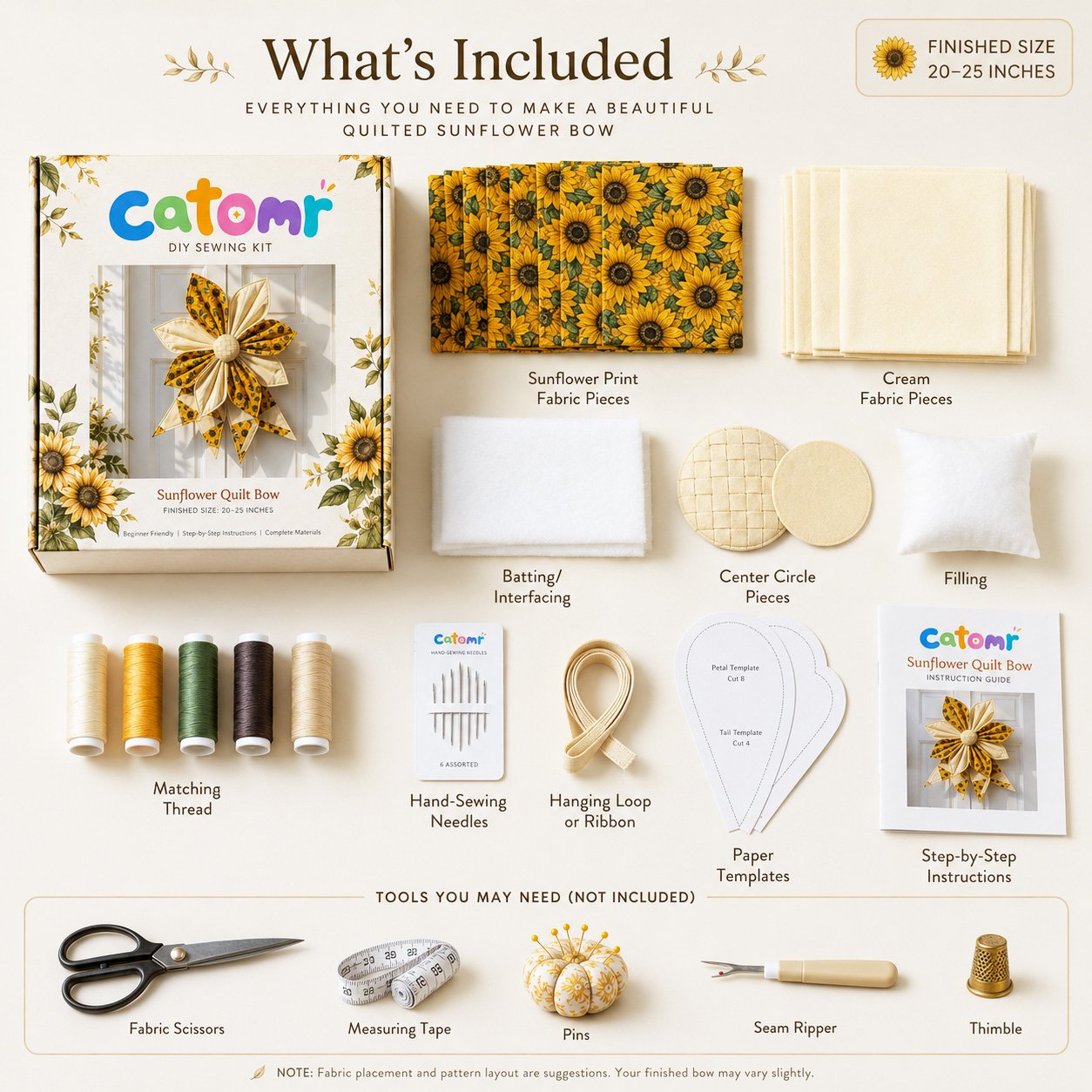 🔥Last Day 50% OFF- Large Patchwork Bow Sewing Kit💕