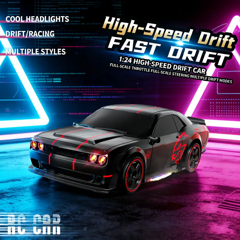 🏎️49% OFF 4WD RC Drift Car For Kids- 2.4GHz Remote Control Racing Car With LED Lights