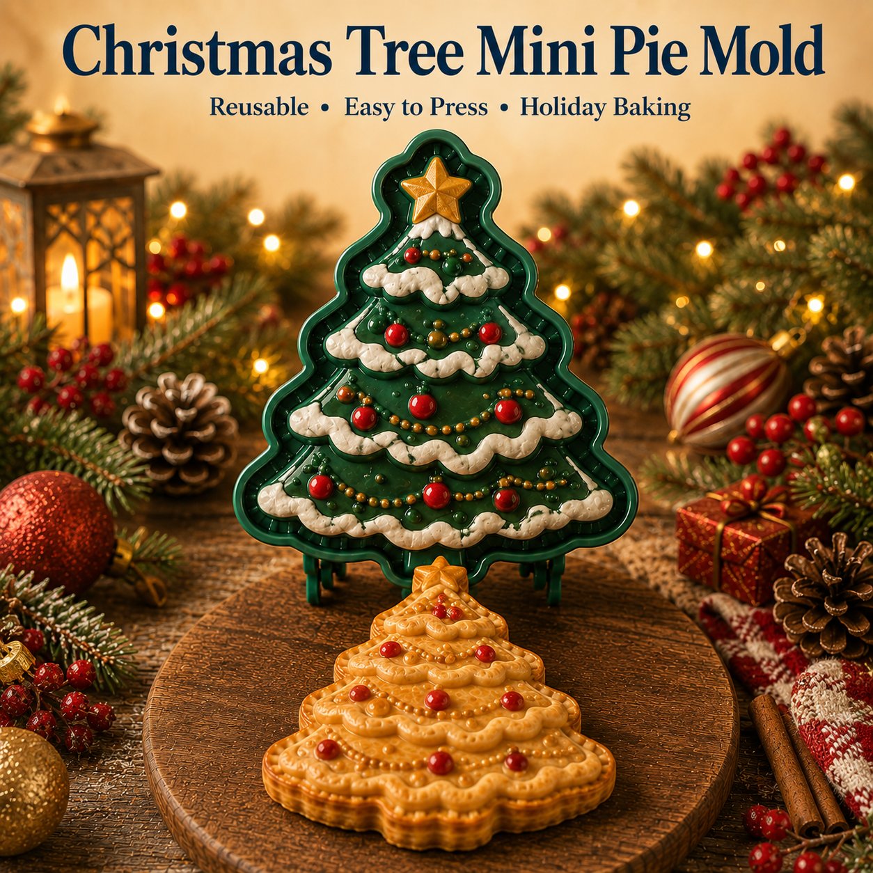 ⏳ Last Day 49% OFF – 🎄 9-Design Christmas Mini Pie Mold Collection🥧✨