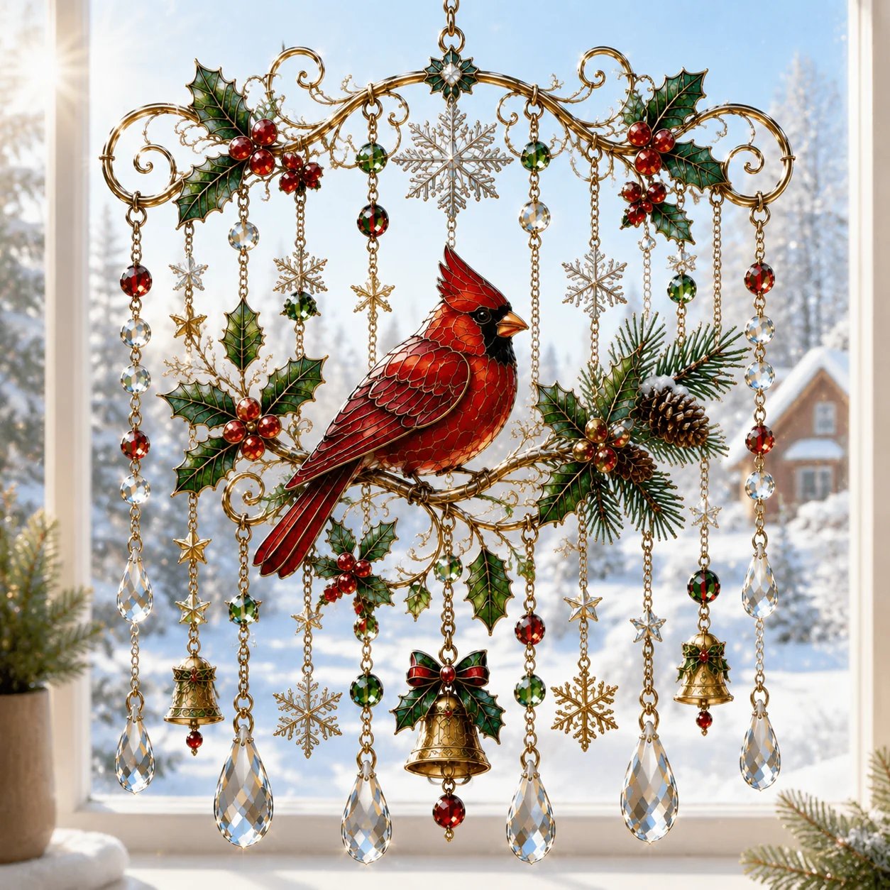 🔥Last Day 49% OFF- Handmade Christmas Stained Glass Window Hanging
