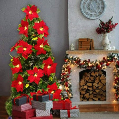 🎄✨Christmas Poinsettia LED Garland String Lights