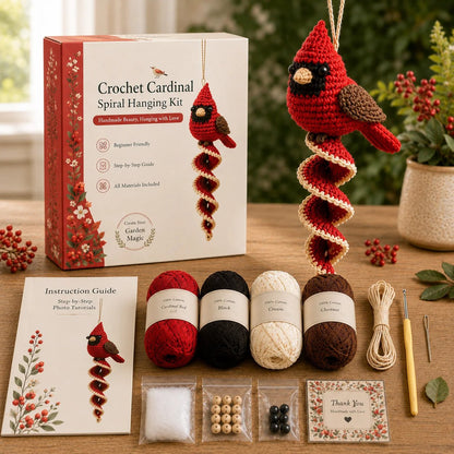 🔥LAST DAY 49% OFF - 🎁Crochet Spiral Hanging Kit – Beginner-Friendly DIY Garden Animal Decor 🧶🌿