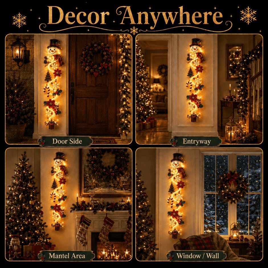 ⏳ Last Day 49% OFF – 🎄Glowing Christmas Door Hanger | 6 Festive Lighted Designs with Warm Glow, Dimensional Details & Space-Saving Vertical Décor ✨
