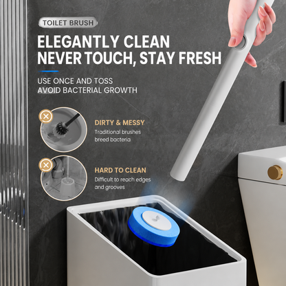 Toilet Scrubber Kit with Self-Cleaning Disposable Pads