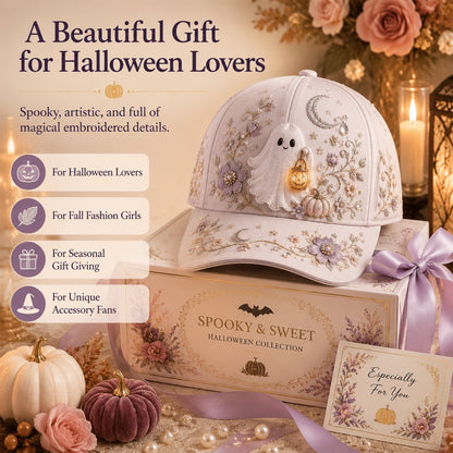🎃3D Halloween Embroidery Cap I Spooky Cute Adjustable Hat for Fall Outfits, Daily Styling & Halloween Parties