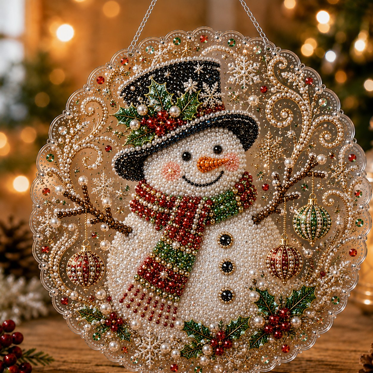 🎄LAST DAY 49% OFF —✨Christmas Pearl Diamond Art Hanging Ornament Kit🎅💎