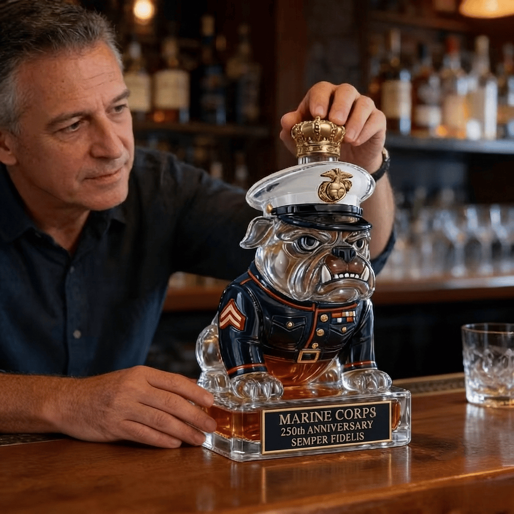 Limited-Time Offer 250th Anniversarymilitary-Inspired Bulldogwhiskey Decanter Set