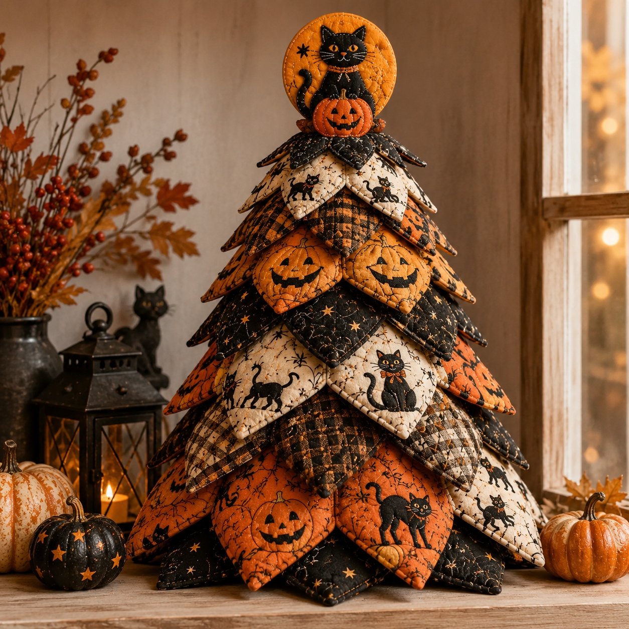 🔥Last Day 49% OFF - 🎃DIY Halloween Quilted Fabric Tree Kit