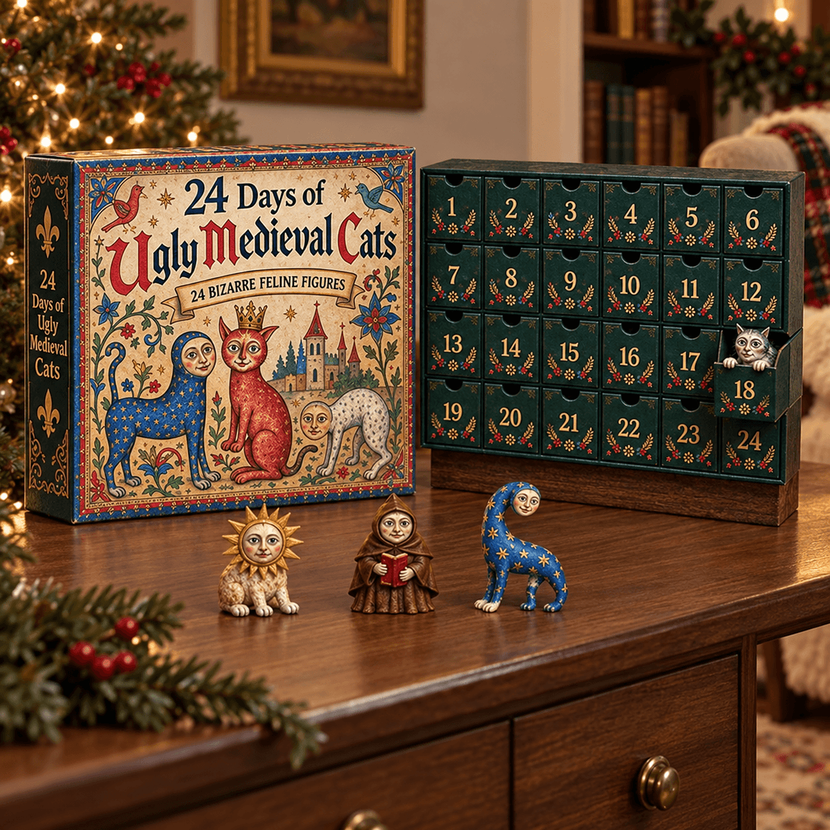 🐈🏰 24 Days of Ugly Medieval Cats – Hilariously Weird Cat Advent Calendar 2026