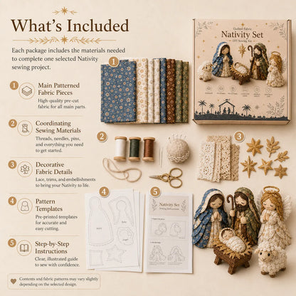✨ DIY Patchwork Nativity Scene Sewing Kit
