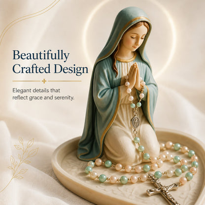 ✝️Last Day 50% OFF - Graceful Faith Virgin Mary Ceramic Rosary Holder Keepsake Tray