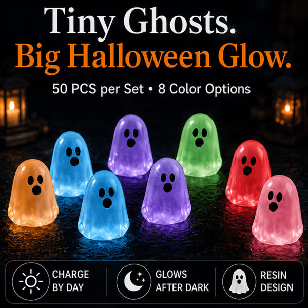 ⏳Last day 49% OFF - 👻Glow In Dark Cute Ghost Resin Bead Set