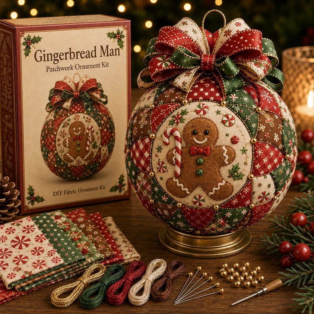 💥LAST DAY 49% OFF - 🎄Christmas Classics Patchwork Ornament DIY Kit