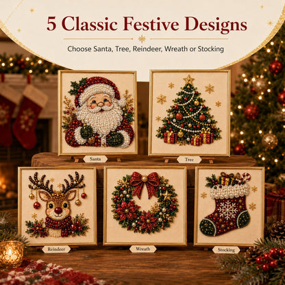🎅Relaxing & Beginner-Friendly -DIY Christmas Pearl Diamond Painting Art Kit