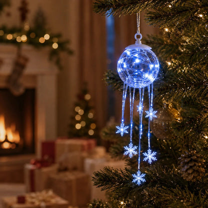 ❄️Winter Magic Snowflake Cascade – LED Hanging Christmas Ornament💙