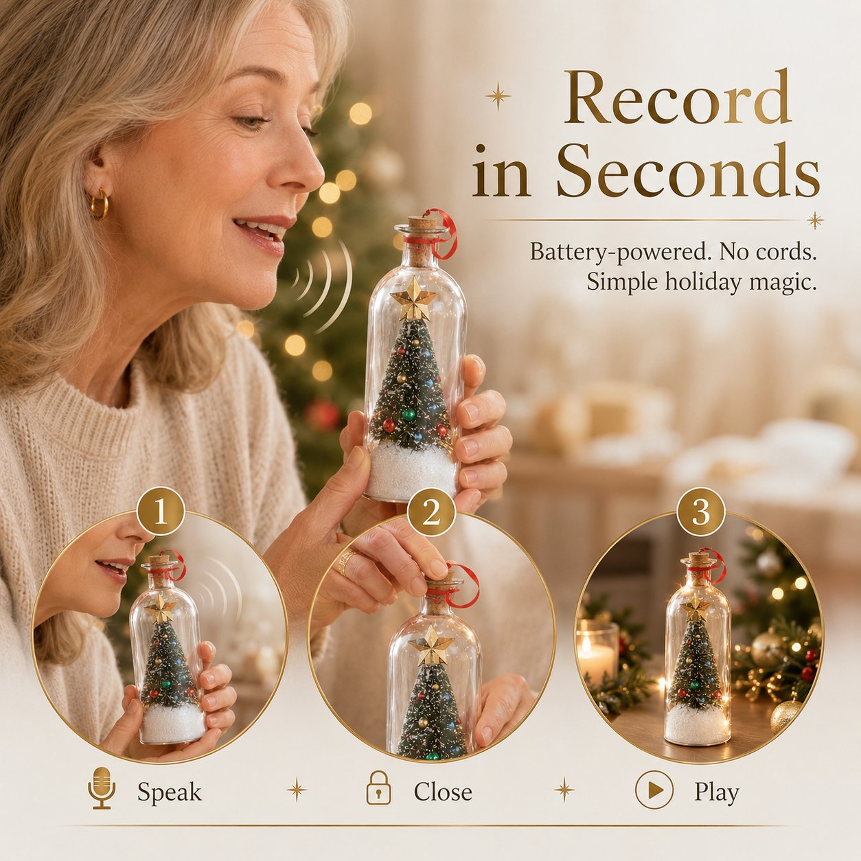 🎅🎄A Christmas Sale -Recordable Christmas Tree Message In A Bottle