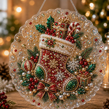 🎄LAST DAY 49% OFF —✨Christmas Pearl Diamond Art Hanging Ornament Kit🎅💎