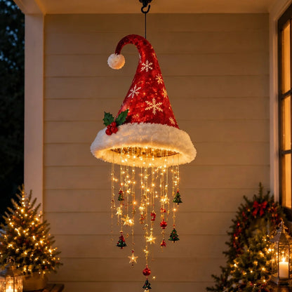 🎅Lighted Santa Hat Hanging Chandelier🎄 | 5 Styles Warm LED Christmas String Light | Indoor Outdoor Porch Holiday Decor Gift