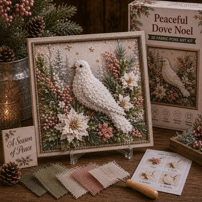 🔥 LAST DAY 49% OFF – 🎄🧵 Premium 3D Christmas Fabric Poke Art Kit | No-Sew Holiday Craft with Pre-Punched Board, Fabric Squares & Display Stand 🎅✨