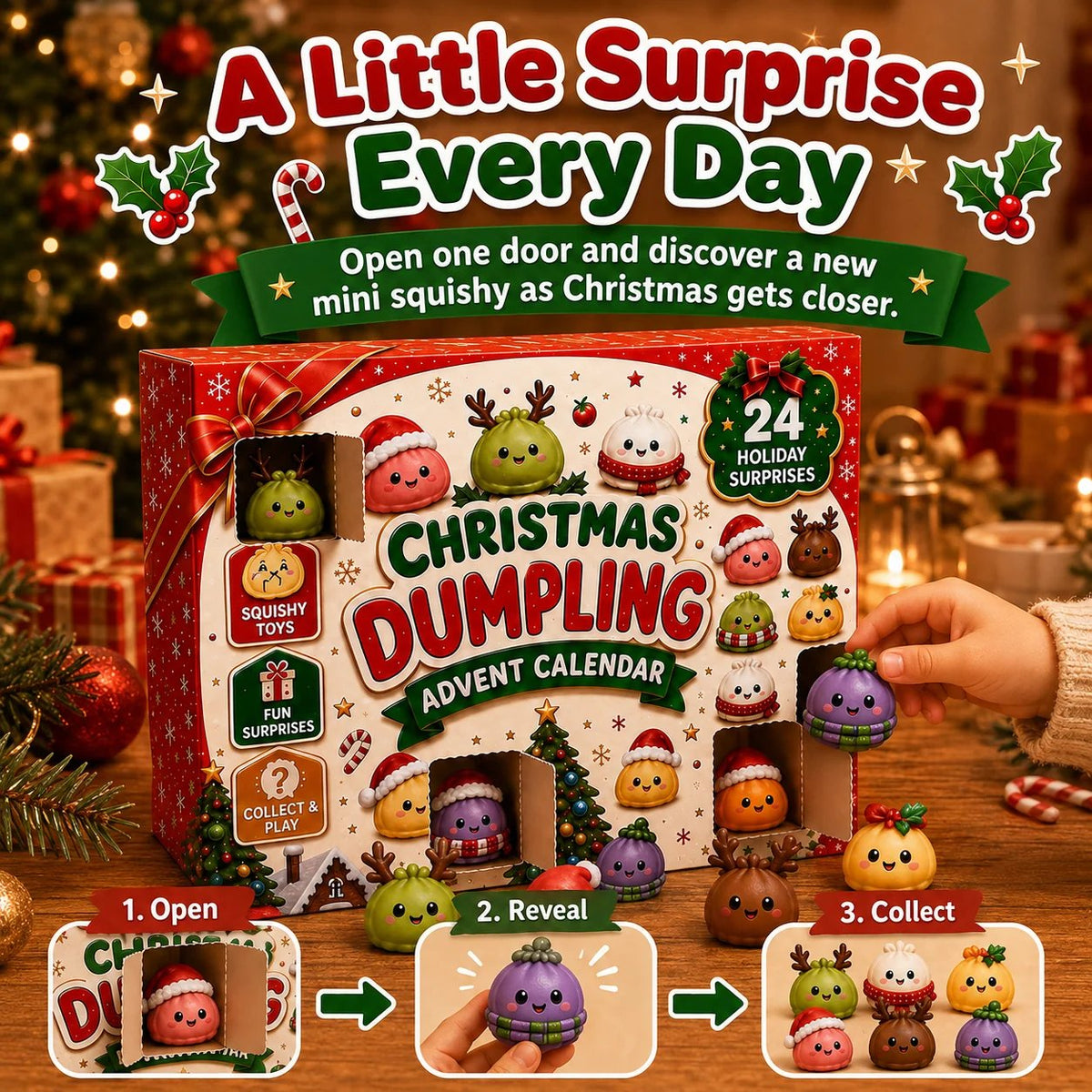 🎅 CHRISTMAS SPECIAL | 24 Days of Mini Squishies – Cute 2026 Advent Calendar with Daily Dumpling