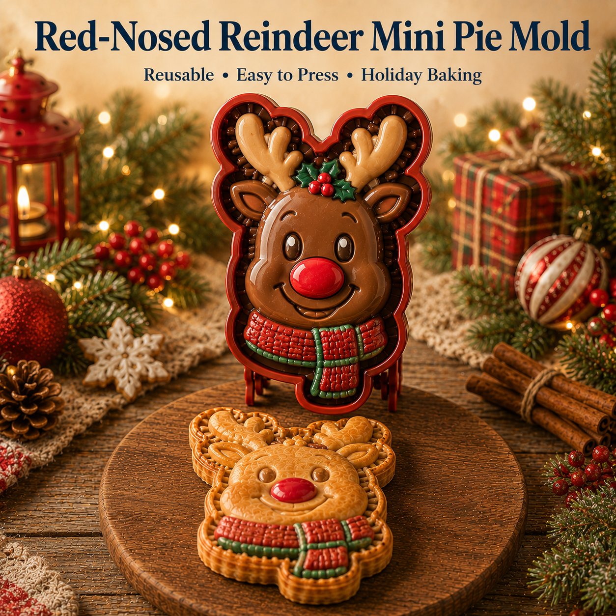 ⏳ Last Day 49% OFF – 🎄 9-Design Christmas Mini Pie Mold Collection🥧✨