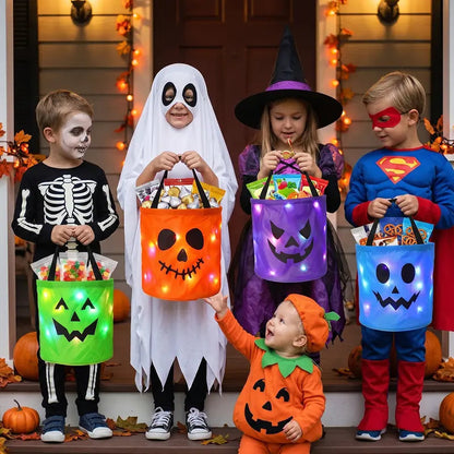 🎃Light Up the Night! 3-Piece LED Halloween Candy Bucket Set👻