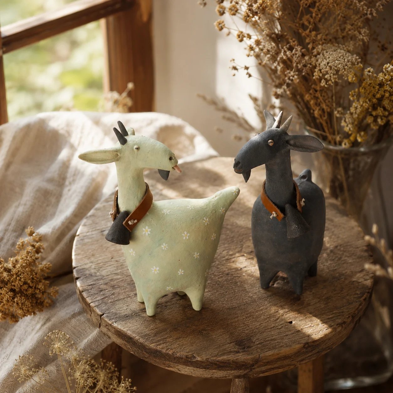 🔥Whimsical Farmhouse Goat Figurines🐐