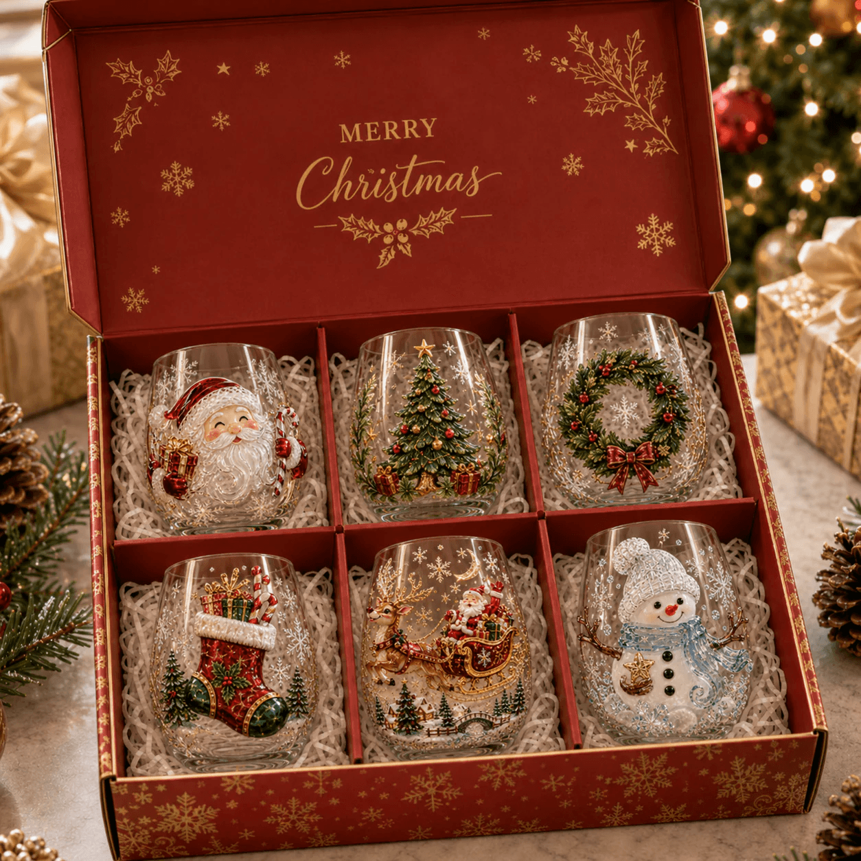💥 Last Day 49% OFF – 🔥🎁Magical Christmas Glass Cup Gift Collection✨