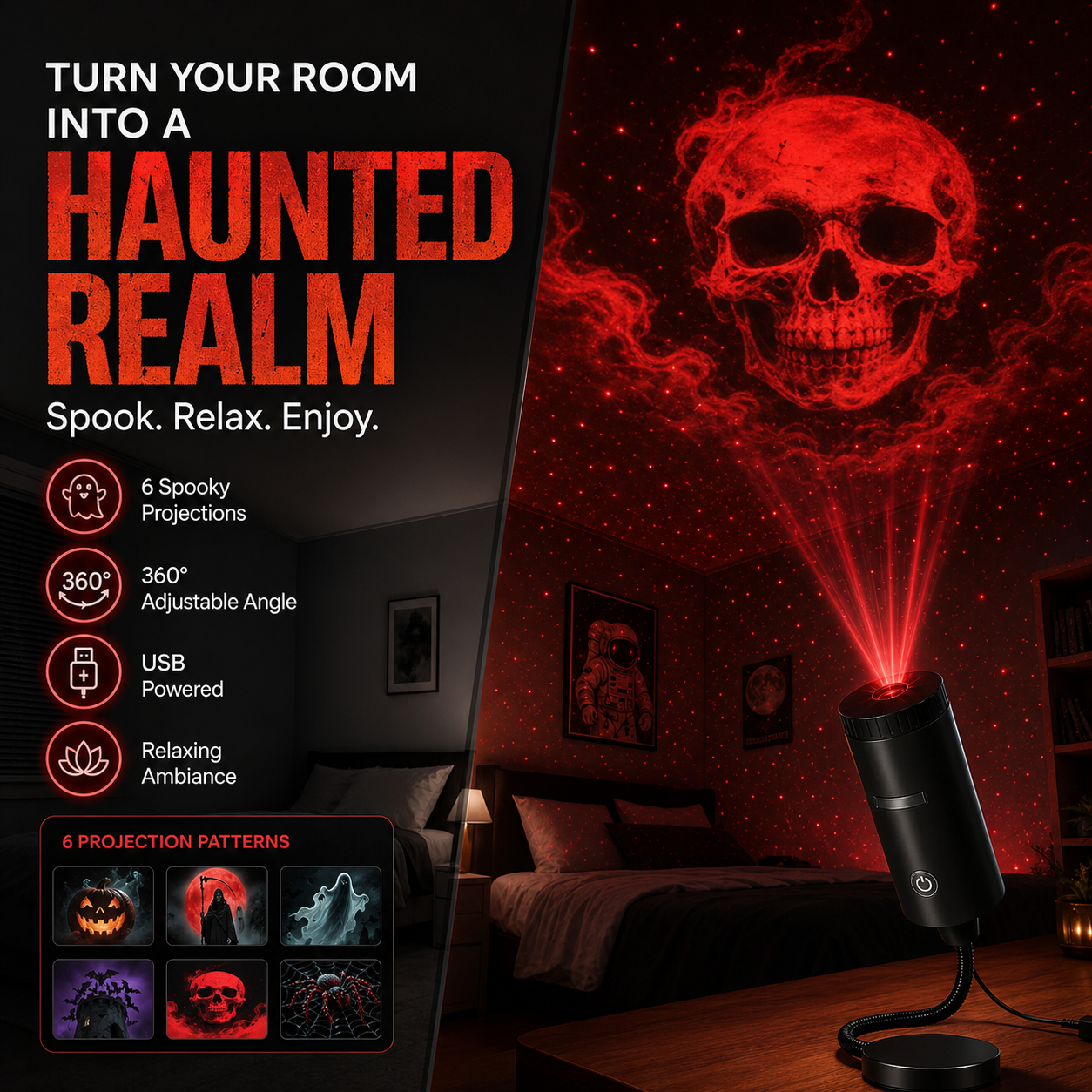 ❤️Last Day 49% Off❤️🎃 Plug It In. Watch Your Room Come Alive With Halloween Magic💀 Halloween 6-Disc Set