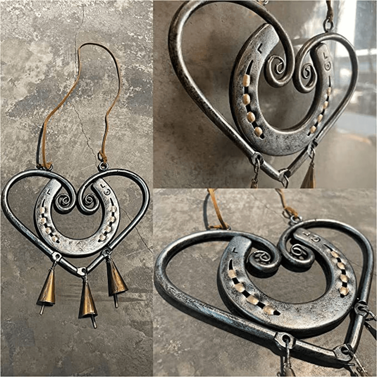 💥LAST DAY 49% OFF🔥 The Horseshoe Heart Wind Chime🖤🐎