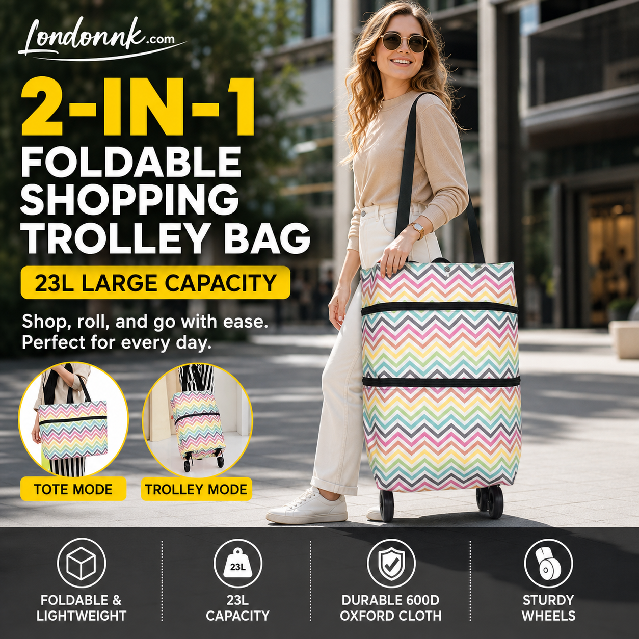 🔥HOT SALE 50% OFF - 🛍️Foldable 2-in-1 Shopping Bag