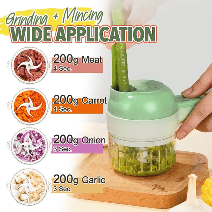 4-in-1 manual electric vegetable cutter SetMultifunction cordless food processor
