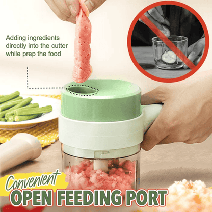 4-in-1 manual electric vegetable cutter SetMultifunction cordless food processor