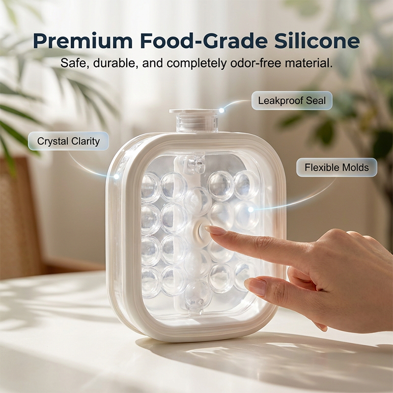 Portable Silicone Ice BallMaker BottleFreeze,Store & Release Perfect IceBalls with Ease