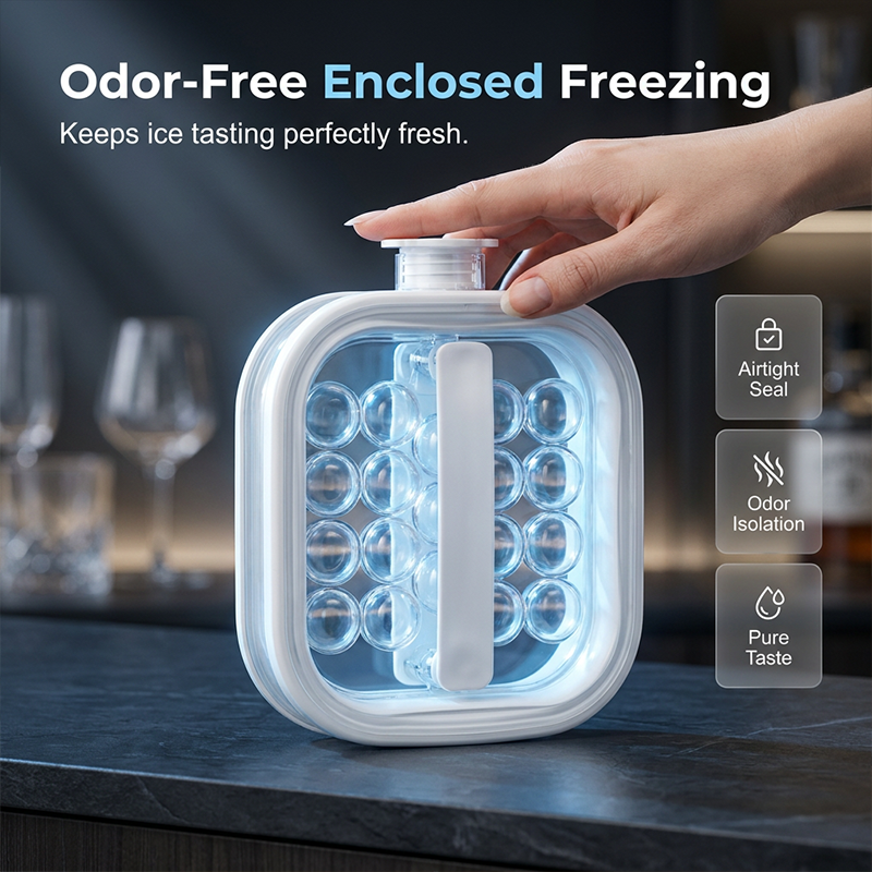 Portable Silicone Ice BallMaker BottleFreeze,Store & Release Perfect IceBalls with Ease