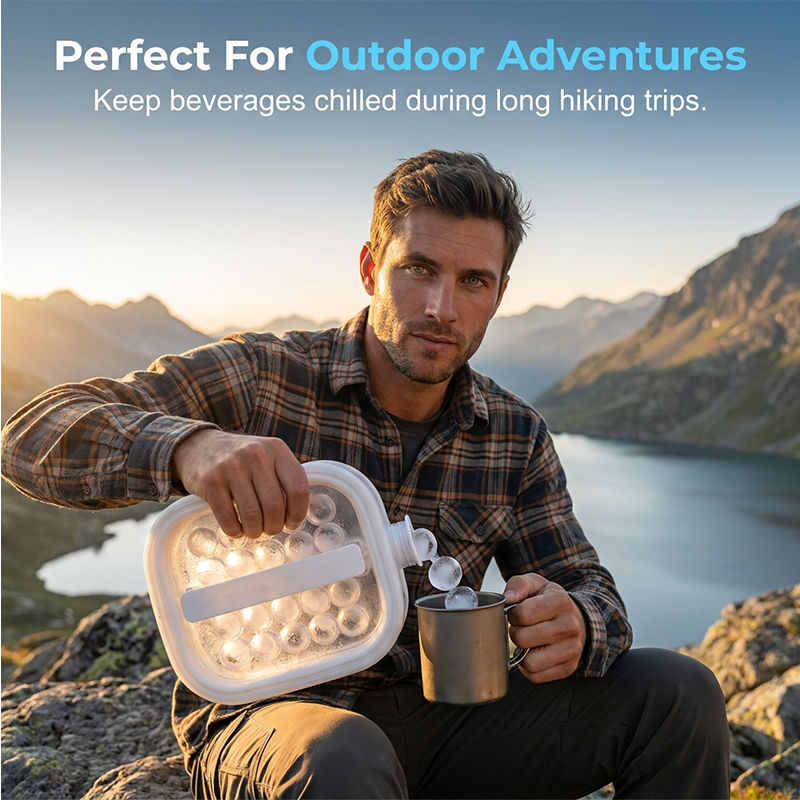 Portable Silicone Ice BallMaker BottleFreeze,Store & Release Perfect IceBalls with Ease