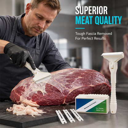 🥩🔥 49% OFF! Stainless Steel Meat Scraper – Easy Fat & Fascia Removal Tool for Beef & Pork 🔪✨