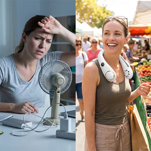 New Portable Neck Fan‚Hands-free & Bladeless & quiet design